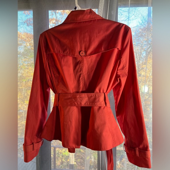 Black Rivet Beautiful orange trench coat. Cute design, asymmetric zipper. S XXL - Picture 7 of 9